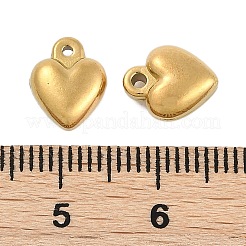 イオンプレーティング（IP）304ステンレススチールチャーム  18KGP本金メッキ  ハート  10x8x4.5mm  穴：1mm&nbsp;STAS-R135-01G-02
