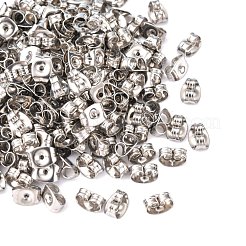 変色防止ステンレス製摩擦イヤーナット  ステンレス鋼色  6x4.5x3mm  穴：1mm&nbsp;X-STAS-E019-1B