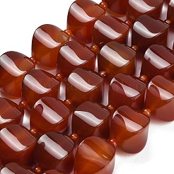 天然石カーネリアンビーズ連売り  染め＆加熱  ランタン  シードビーズで  18~20.5x14~15x13.5~15mm  穴：0.9~1mm  約17~18個/連  15.35''（39センチメートル）&nbsp;G-B178-M01-01