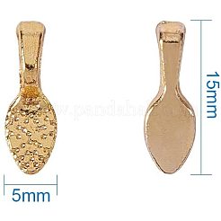 真鍮製グルーフラットパッドベイル  葉  ミックスカラー  15x5x5mm  60個/コンパートメント  240個/箱&nbsp;PALLOY-PH0012-09