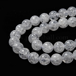 天然石クラッククオーツビーズ連売り  ラウンド  8mm  穴：1mm  約45~48個/連  14.56~14.96インチ（37~38cm）&nbsp;G-D840-01-8mm