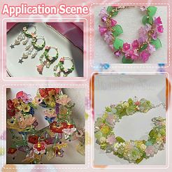 500 個 10 色のアクリルビーズキャップ  5  - 花びらの花  ミックスカラー  10x13.5mm  穴：1.8mm  50個/カラー&nbsp;TACR-SP0001-08
