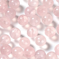 100個8mm天然マダガスカルローズクォーツラウンドビーズ  10mの弾性水晶糸付き  DIYストレッチブレスレット作成キット用  8mm  穴：1mm&nbsp;DIY-LS0002-50