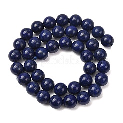 天然石ラピスラズリビーズ連売り  スムーズなラウンド  10mm  穴：1.2mm  約40個/連  15.75''（40センチメートル）&nbsp;GG-CBA59DD-C03-10mm