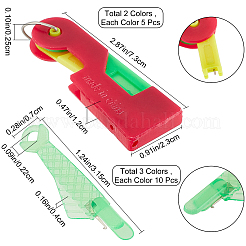 手縫い用プラスチック針糸通し40個、5スタイル  縫製用具  ミックスカラー  31.5~73x7~23x4~12mm  穴：2~2.5mm&nbsp;TOOL-GF0003-18