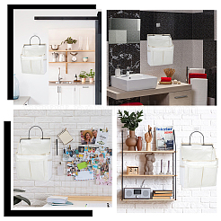 綿とリネンの防塵吊り下げ収納バッグ  長方形  ホワイト  37cm&nbsp;DIY-WH0899-644