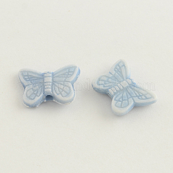 クラフトアクリルビーズ  蝶  ミックスカラー  11x15x4mm  穴：2mm  約1250個/500g&nbsp;MACR-Q157-M03