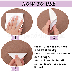 腹筋プラスチック引き出しハンドル  diy自己接着非パンチキャビネットハンドル  ホワイト  82x36x27mm&nbsp;FIND-WH0110-391B