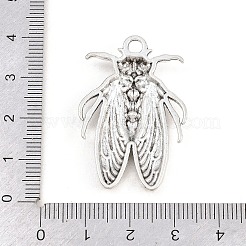 ハロウィーンチベットスタイル合金ペンダント  蛾のチャーム  アンティークシルバー  37.5x25x4.5mm  穴：2.5mm&nbsp;FIND-B066-01E-AS