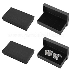 紙ダンボールジュエリーギフトボックス  内側のベルベットと  長方形  ブラック  7.9x13.45x2.95cm&nbsp;CON-WH0089-13