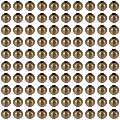 400個の鉄スペーサービーズ  DIYジュエリークラフト作り  ラウンド  アンティークブロンズ  6x5.5mm  穴：2.2mm&nbsp;IFIN-PA0001-10