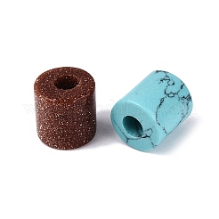天然＆合成混合天然石ビーズ  コラム  染めと未染色の混合  9~9.5x8.5~9.5mm  穴：3.5mm&nbsp;G-Q608-06