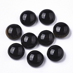 半透明のガラスカボション  変化する色の雰囲気のカボション  半円/ドーム  ブラック  12.5x7mm&nbsp;X-GLAA-T023-03C