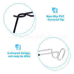 ステンレス鋼キャンプ ランタン フック ハンガー  PVC カバー チップ テント ライト ハンガー  キャンプハイキング用屋外ランプハンガー滑り止め  ブラック  256x55x97mm&nbsp;AJEW-WH0332-45