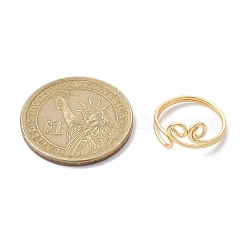 銅線を巻いたトゥオープンリング  女性用カフトゥリング  ゴールドカラー  9~14mm  内径：14~15.3mm  3個/セット&nbsp;RJEW-JR00621