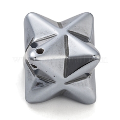 電気メッキテラヘルツ石ペンダント  マカバスターチャーム  プラチナメッキ  40.5x32.5x32mm  穴：1.8mm&nbsp;G-P545-C01-P