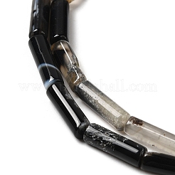 天然石瑪瑙ビーズ連売り  コラム  染め＆加熱  ミックスカラー  13~14x4mm  穴：1mm  約28個/連  15.12''（38.4センチメートル）&nbsp;G-E612-B13