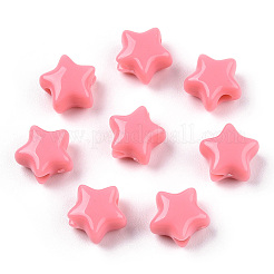 不透明なアクリルビーズ  スター  鮭色  9x9.5x5.5mm  穴：2.5mm  約553個/135g&nbsp;LS-MACR-T047-01-12