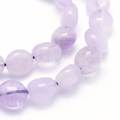 天然ラベンダーアメジストビーズ連売り  オーバル  5~12x6~9x4~7mm  穴：1mm  約50~53個/連  15.3インチ〜15.7インチ&nbsp;G-K230-03B