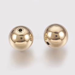 真鍮ビーズ  ニッケルフリー  18KGP本金メッキ  ラウンド  12mm  穴：2mm&nbsp;X-KK-R058-034G