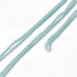 3プライのポリエステル夜光糸  暗闇で光る糸  編み物＆かぎ針編み用  シアン  1/8インチ（3mm）  約27.34ヤード（25m）/バンドル&nbsp;LS-OCOR-C003-01B