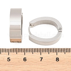 201 ステンレススチールフープピアス  オーバル  304ステンレスピン付き  ステンレス鋼色  21.5x16.5x7mm&nbsp;EJEW-T056-03P-05