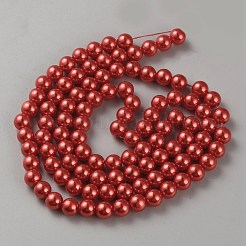 パール調アクリルビーズ  ラウンド  レッド  14mm&nbsp;OACR-WH0002-03B
