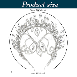 女性用ステンレススチールラインストーンヘアバンド  ステンレス鋼色  185x160x13mm  内径：110mm&nbsp;OHAR-WH0039-18