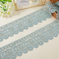 5ヤードポリエステルリボン  刺繍レース付き  アクア  4-1/2インチ（115mm）&nbsp;OCOR-GF0005-26C