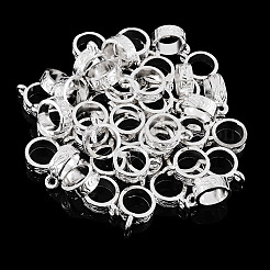 50 個のチベットスタイル合金チューブベイル  ラウンド  銀  12.5x9.5x4mm  穴：1.5mm  内径：7.4mm&nbsp;TIBE-TAD0001-01S