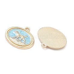 合金エナメルチャーム  オーバル  ライトゴールド  犬  19.5x21.5x2mm  穴：1.6mm&nbsp;FIND-H058-01E-KCG