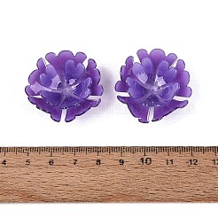 熱収縮アクリルビーズキャップ  マルチ花弁花  暗紫色  32~35x9~11.5mm  穴：1~1.2mm&nbsp;OACR-N164-16