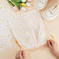 PEプラスチック製巾着収納バッグ  長方形  花  34.5x29.5x0.2cm&nbsp;ABAG-WH20010-01B