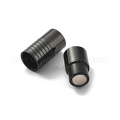 304ステンレススチール製マグネット留め具  コラム  イオンプレーティング（ip）  ガンメタ色  21x8mm  穴：6mm&nbsp;STAS-B082-02C-B