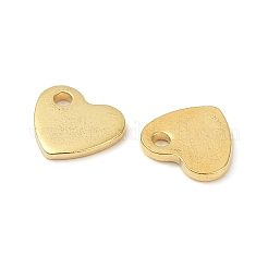 304ステンレススチールチャーム  ハート  18KGP本金メッキ  10x9x1.5mm  穴：1.8mm&nbsp;X-STAS-Q112-G