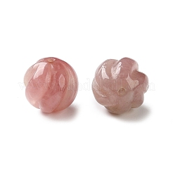 天然マダガスカル産ローズクォーツ彫刻ビーズ  ラウンド  13.5~15.5mm  穴：1~1.2mm&nbsp;GG-CBABD99-01A