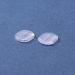 環境にやさしい pvc イヤリング パッド  クリップイヤリングクッション  クリップオンイヤリング用  オーバル  透明  10x9x2.5mm  穴：7x1mm&nbsp;KY-FS0001-12