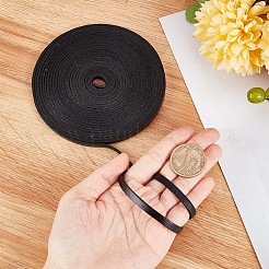 平牛革紐  ジュエリー作りのための  ブラック  10x2mm&nbsp;WL-GF0001-08D-01