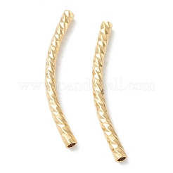 真鍮製チューブビーズ  長持ちメッキ  カーブビーズ  チューブ  24KGP本金メッキ  25x2mm  穴：1.2mm&nbsp;KK-Y003-86E-G