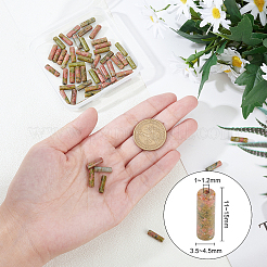 天然石ユナカイトビーズ連売り  コラム  11~15x3.5~4.5mm  穴：1~1.2mm  約28~30個/連  15.1~15.9インチ（38.5~40.5cm）  1連売り/箱&nbsp;G-OC0001-61