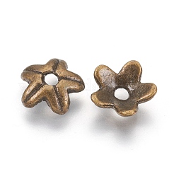 チベット風合金ビーズキャップ  アンティークブロンズ  鉛フリー＆カドミウムフリー  9x9x3mm  穴：2mm&nbsp;X-K0PA6071