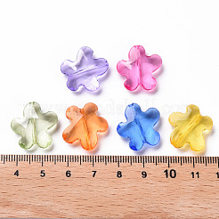 透明なアクリルビーズ  多面カット  花  ミックスカラー  18.5x18.5x5.5mm  穴：1.2mm  約470個/500g&nbsp;TACR-S154-32B