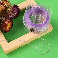 フラット弾性クリスタルストリング  弾性ビーズ糸  ストレッチブレスレット作り用  ミディアム蘭  0.8mm  約98.43ヤード（90m）/箱&nbsp;EW-YW0001-07F