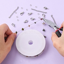 Diy チェーン ネックレス ブレスレット メイキング セット  316ステンレススチールペーパークリップチェーンを含む  304ステンレススチールの丸カンとエンドチェーンと亜鉛合金の留め金  プラチナ＆ステンレス鋼色  チェーン：1m/バッグ&nbsp;DIY-YW0005-95