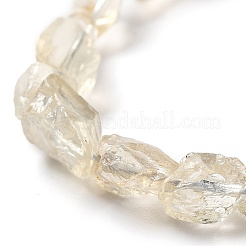 未加工の天然レモンクォーツ（加熱済み）ビーズ連売り  ナゲット  6.5~9x5~6x3~5mm  穴：0.8mm  約26~30個/連  7.48''~8.46''（19~21.5センチメートル）&nbsp;G-P528-B08-01