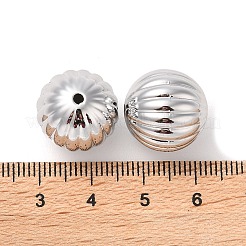 CCBプラスチックビーズ  コルゲートラウンド  プラチナ  15.5mm  穴：2mm&nbsp;CCB-B003-05P