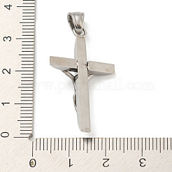 変色しない304ステンレススチールペンダント  イエスと交差  ステンレス鋼色  33x18.5x7mm  穴：6x5.5mm&nbsp;STAS-M329-05P