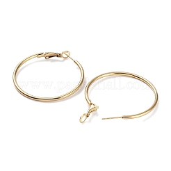 リング 304 ステンレススチール フープ イヤリング 女性用 男性用  ゴールドカラー  12ゲージ  40x2mm  ピン：0.6mm&nbsp;EJEW-B049-02D-G