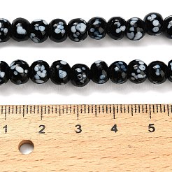 手作りランプワークビーズ連売り  ラウンド  ブラック  6mm  穴：2mm  約50個/連  9.45''（24センチメートル）&nbsp;LAMP-H071-01A-06