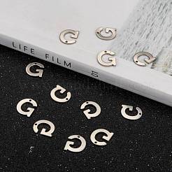 変色しにくい304ステンレススチールの文字チャーム  文字.g  11x9.5x0.8mm  穴：1mm&nbsp;X-STAS-O072-G
